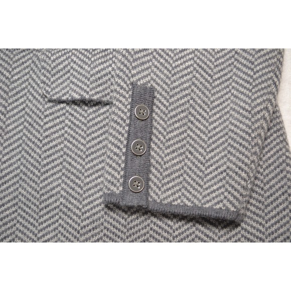 Talbots Plus 1X Merino Wool Gray Herringbone Knit Blazer Jacket Coat Soft Layer - Picture 7 of 7
